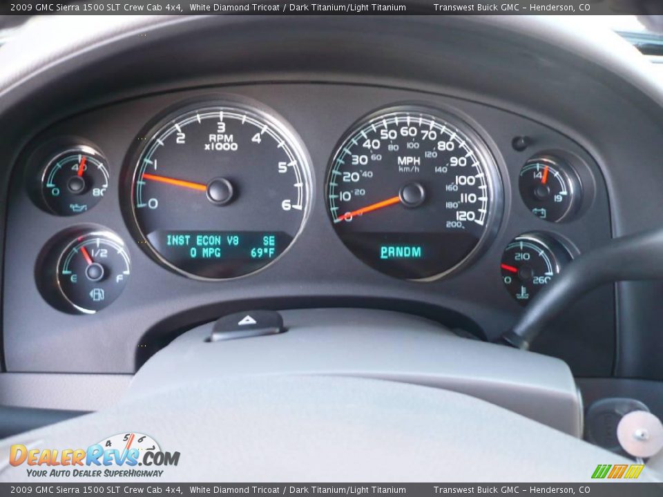 2009 GMC Sierra 1500 SLT Crew Cab 4x4 White Diamond Tricoat / Dark Titanium/Light Titanium Photo #9