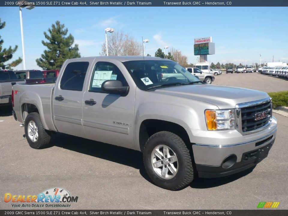 2009 GMC Sierra 1500 SLE Z71 Crew Cab 4x4 Silver Birch Metallic / Dark Titanium Photo #1