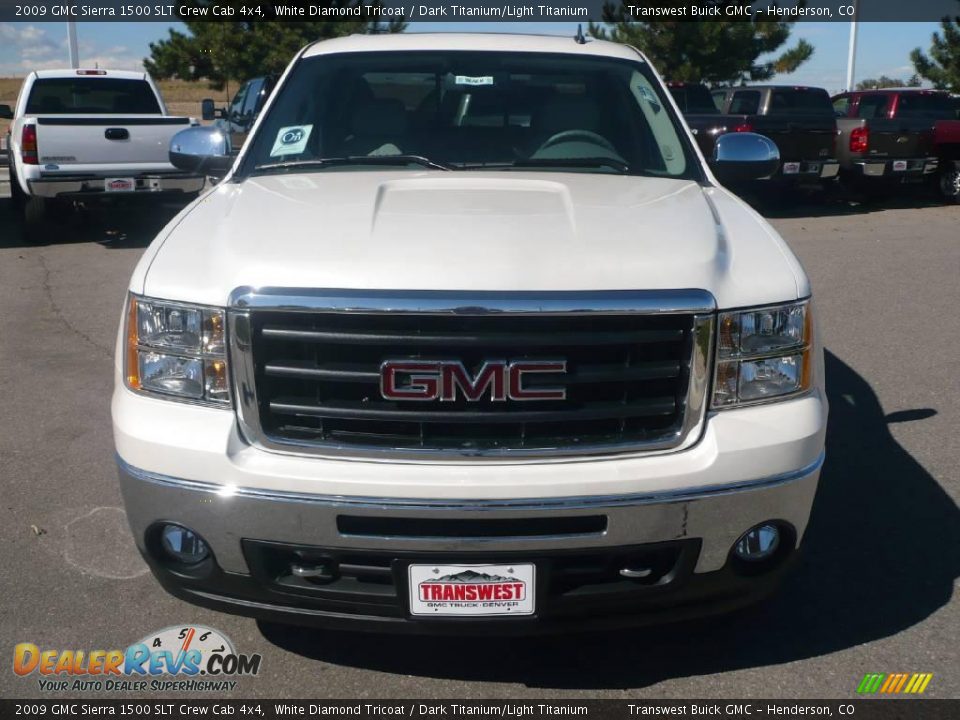2009 GMC Sierra 1500 SLT Crew Cab 4x4 White Diamond Tricoat / Dark Titanium/Light Titanium Photo #2
