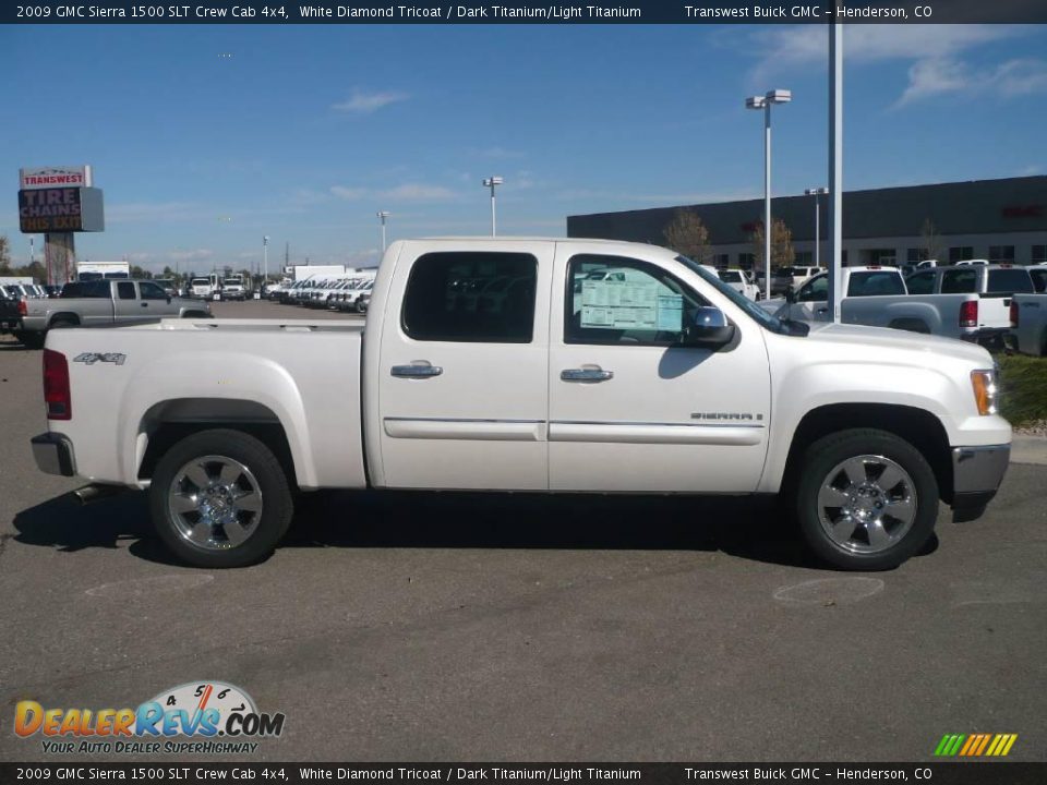 2009 GMC Sierra 1500 SLT Crew Cab 4x4 White Diamond Tricoat / Dark Titanium/Light Titanium Photo #3