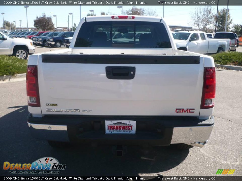 2009 GMC Sierra 1500 SLT Crew Cab 4x4 White Diamond Tricoat / Dark Titanium/Light Titanium Photo #4