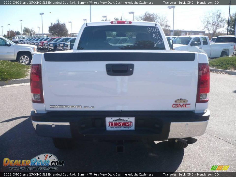 2009 GMC Sierra 2500HD SLE Extended Cab 4x4 Summit White / Very Dark Cashmere/Light Cashmere Photo #4