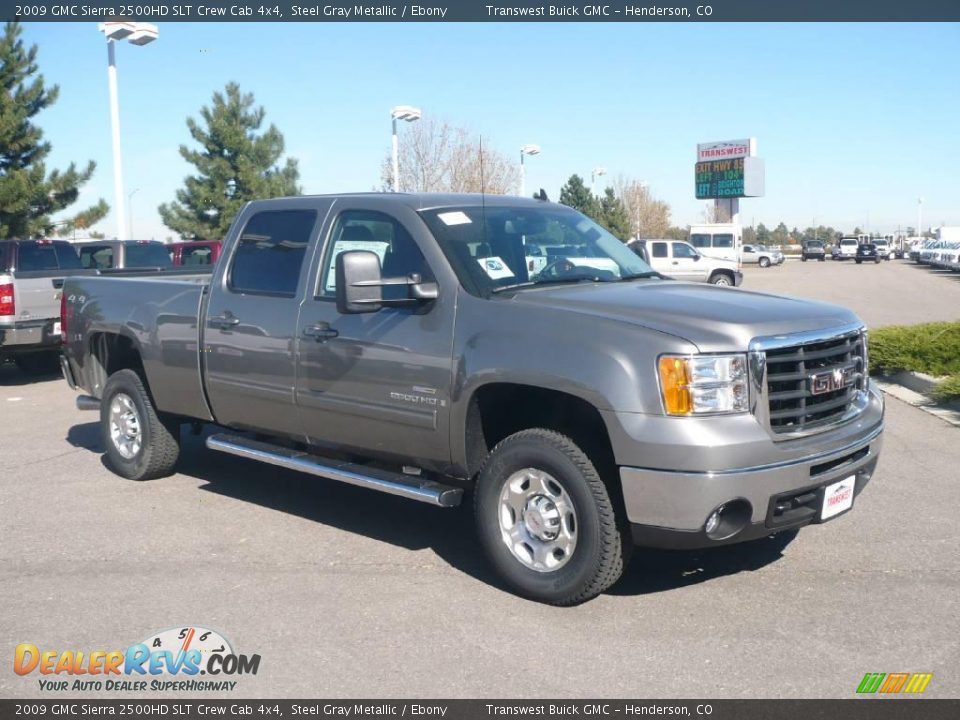 2009 GMC Sierra 2500HD SLT Crew Cab 4x4 Steel Gray Metallic / Ebony Photo #1