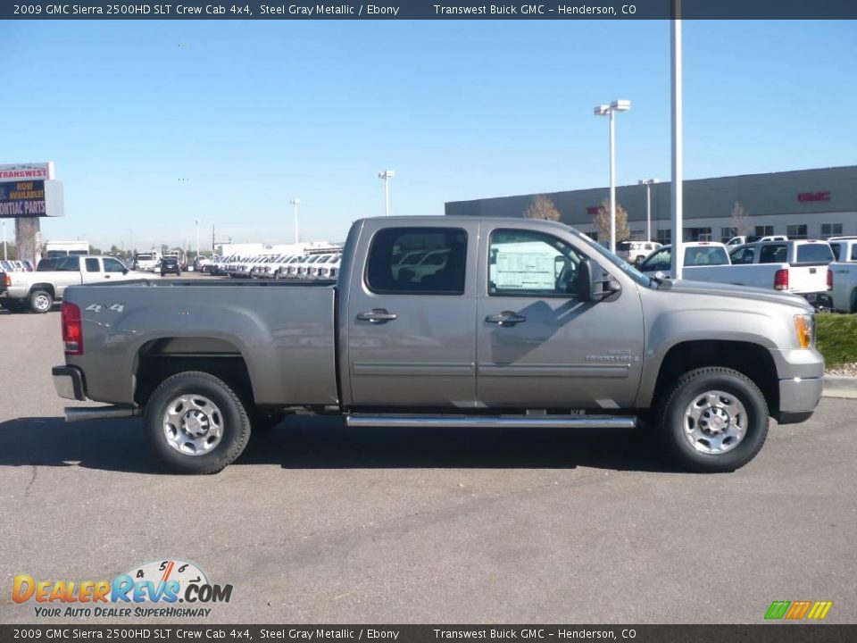 2009 GMC Sierra 2500HD SLT Crew Cab 4x4 Steel Gray Metallic / Ebony Photo #3