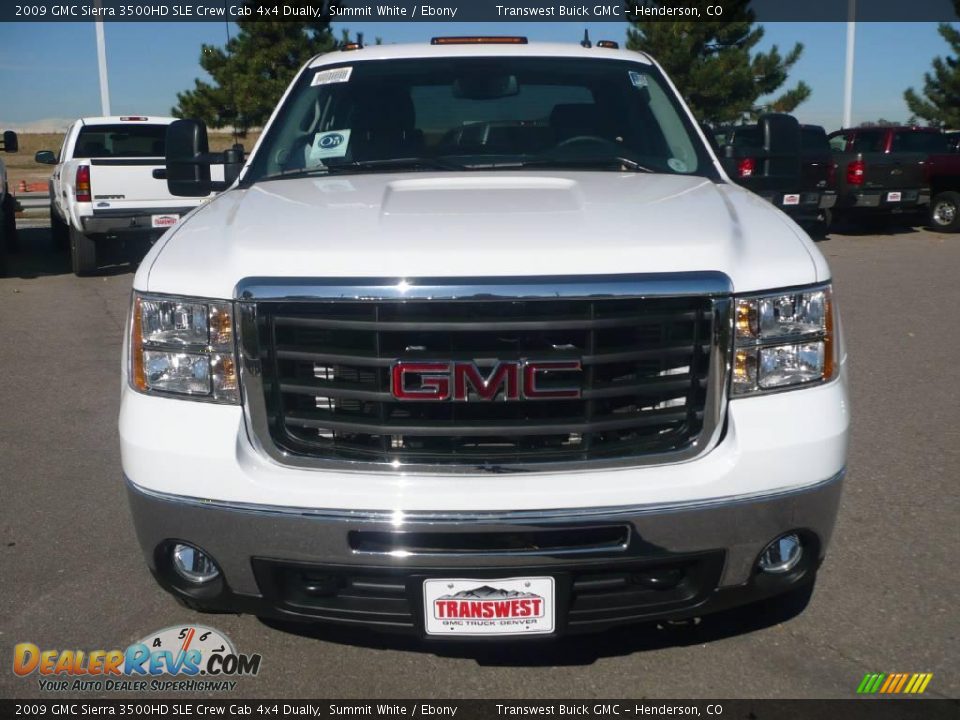 2009 GMC Sierra 3500HD SLE Crew Cab 4x4 Dually Summit White / Ebony Photo #2