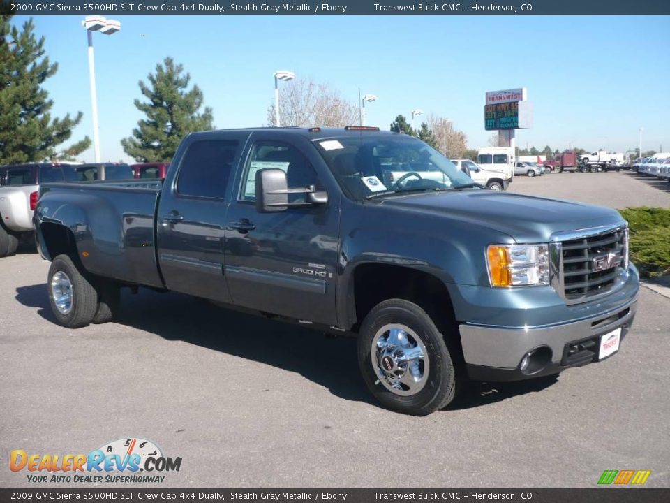 2009 GMC Sierra 3500HD SLT Crew Cab 4x4 Dually Stealth Gray Metallic / Ebony Photo #1