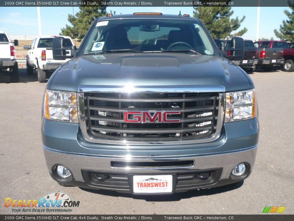 2009 GMC Sierra 3500HD SLT Crew Cab 4x4 Dually Stealth Gray Metallic / Ebony Photo #2