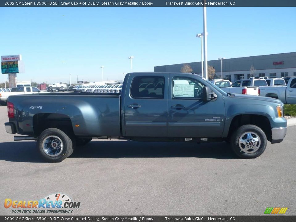 2009 GMC Sierra 3500HD SLT Crew Cab 4x4 Dually Stealth Gray Metallic / Ebony Photo #3