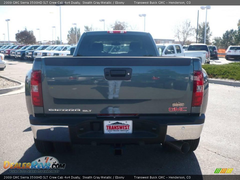 2009 GMC Sierra 3500HD SLT Crew Cab 4x4 Dually Stealth Gray Metallic / Ebony Photo #4