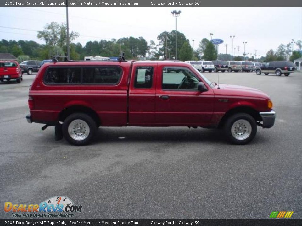2005 Ford Ranger XLT SuperCab Redfire Metallic / Medium Pebble Tan Photo #4