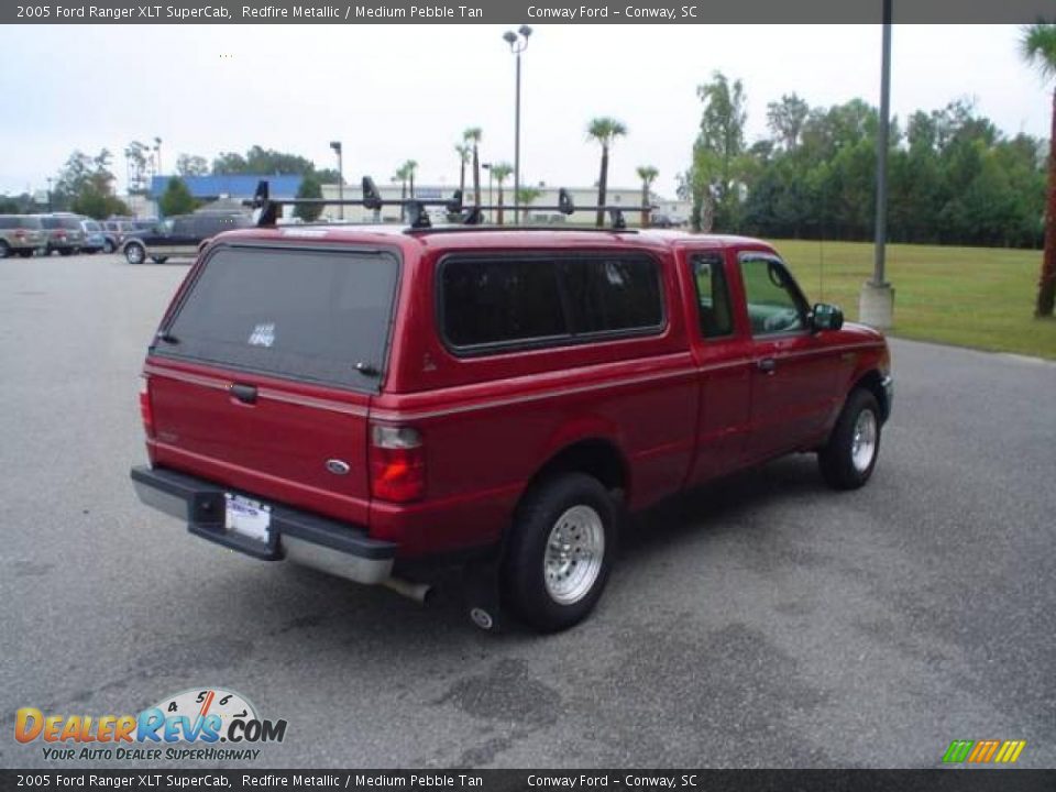 2005 Ford Ranger XLT SuperCab Redfire Metallic / Medium Pebble Tan Photo #5