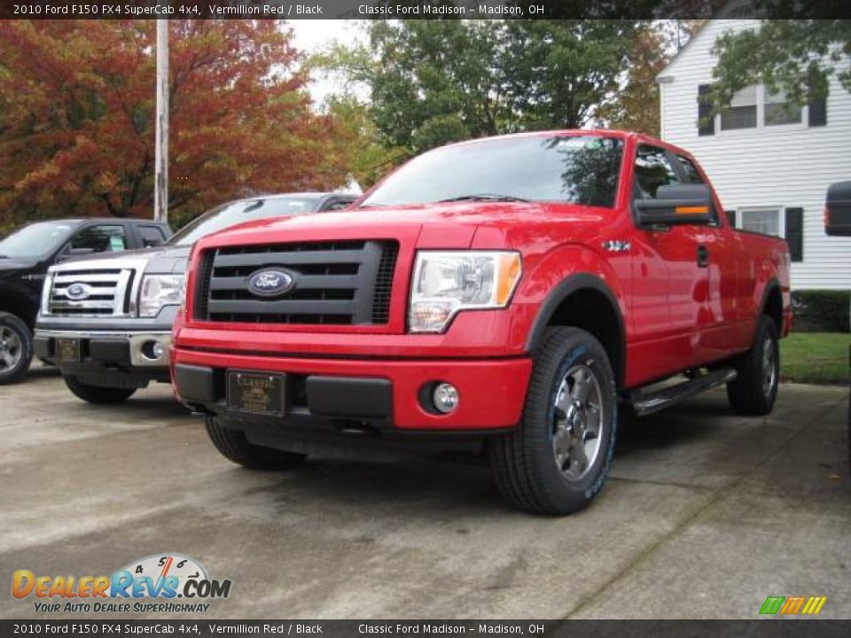 2010 Ford F150 FX4 SuperCab 4x4 Vermillion Red / Black Photo #1