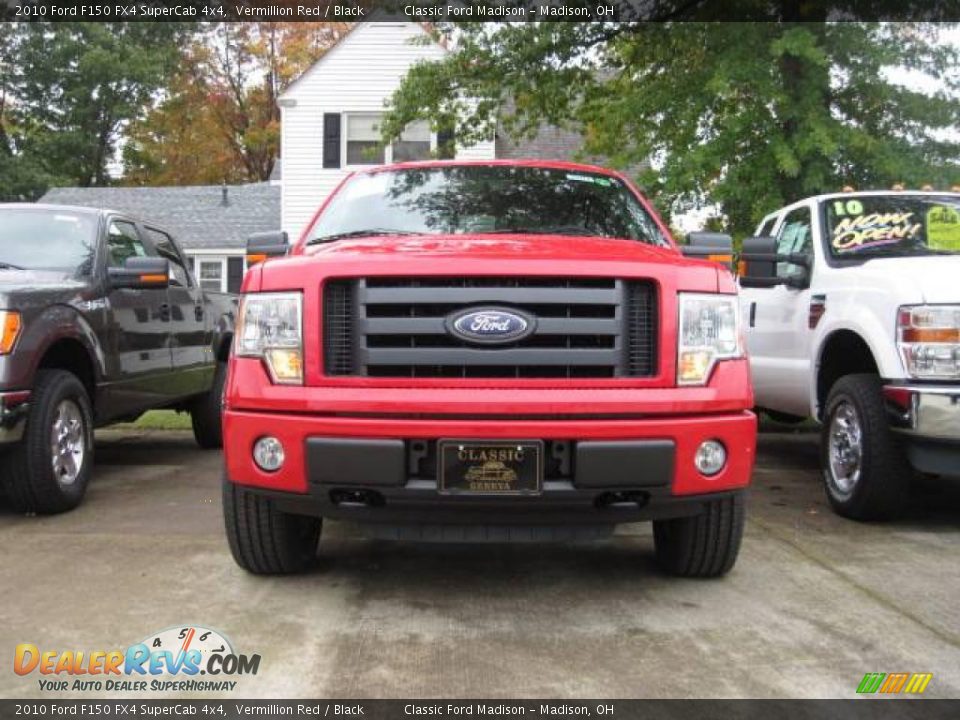 2010 Ford F150 FX4 SuperCab 4x4 Vermillion Red / Black Photo #2