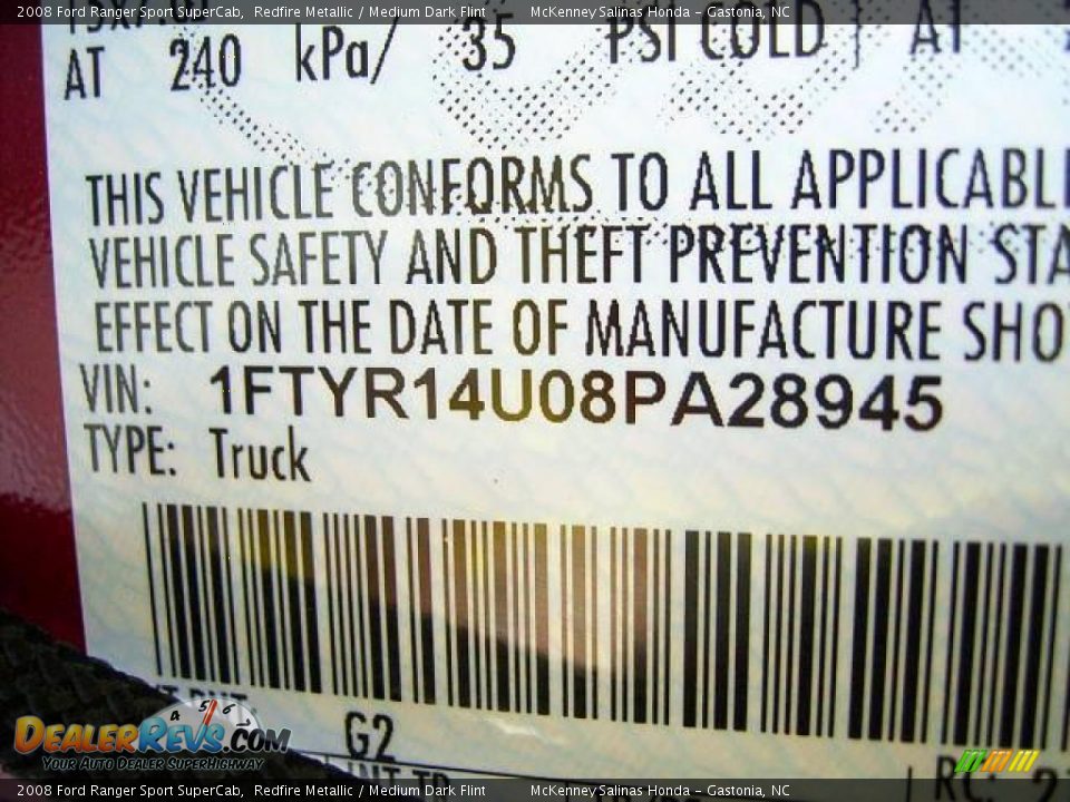 2008 Ford Ranger Sport SuperCab Redfire Metallic / Medium Dark Flint Photo #11