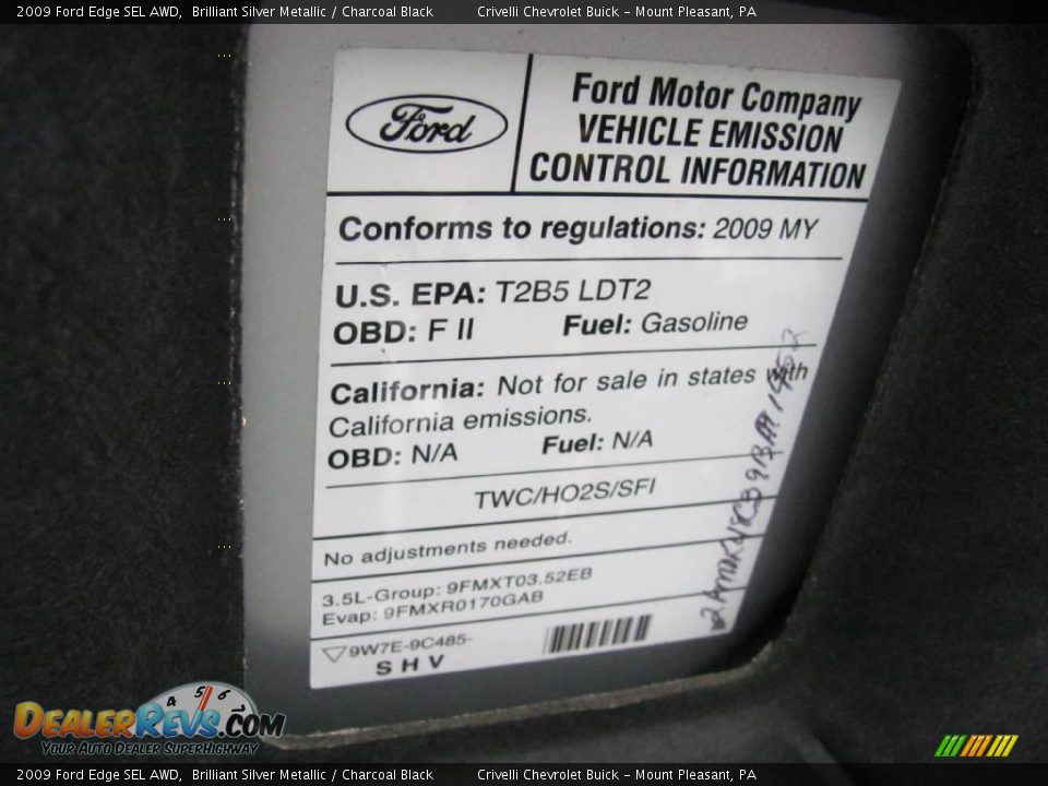 2009 Ford Edge SEL AWD Brilliant Silver Metallic / Charcoal Black Photo #32
