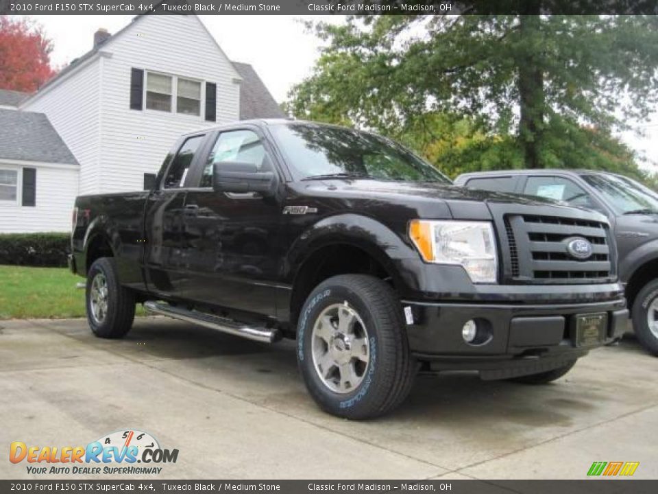 2010 Ford F150 STX SuperCab 4x4 Tuxedo Black / Medium Stone Photo #3