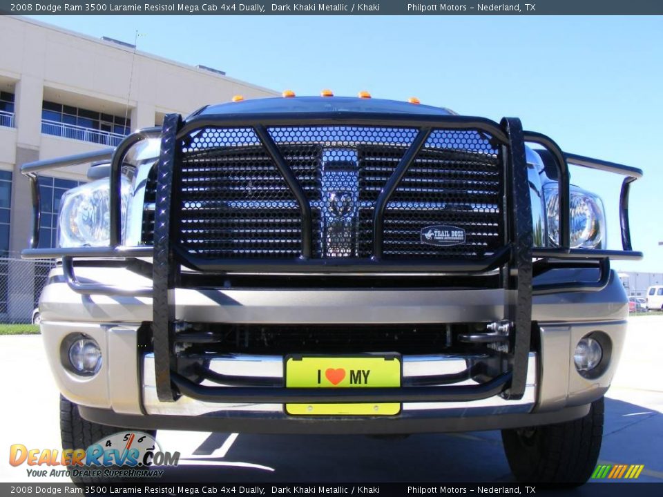 2008 Dodge Ram 3500 Laramie Resistol Mega Cab 4x4 Dually Dark Khaki Metallic / Khaki Photo #9