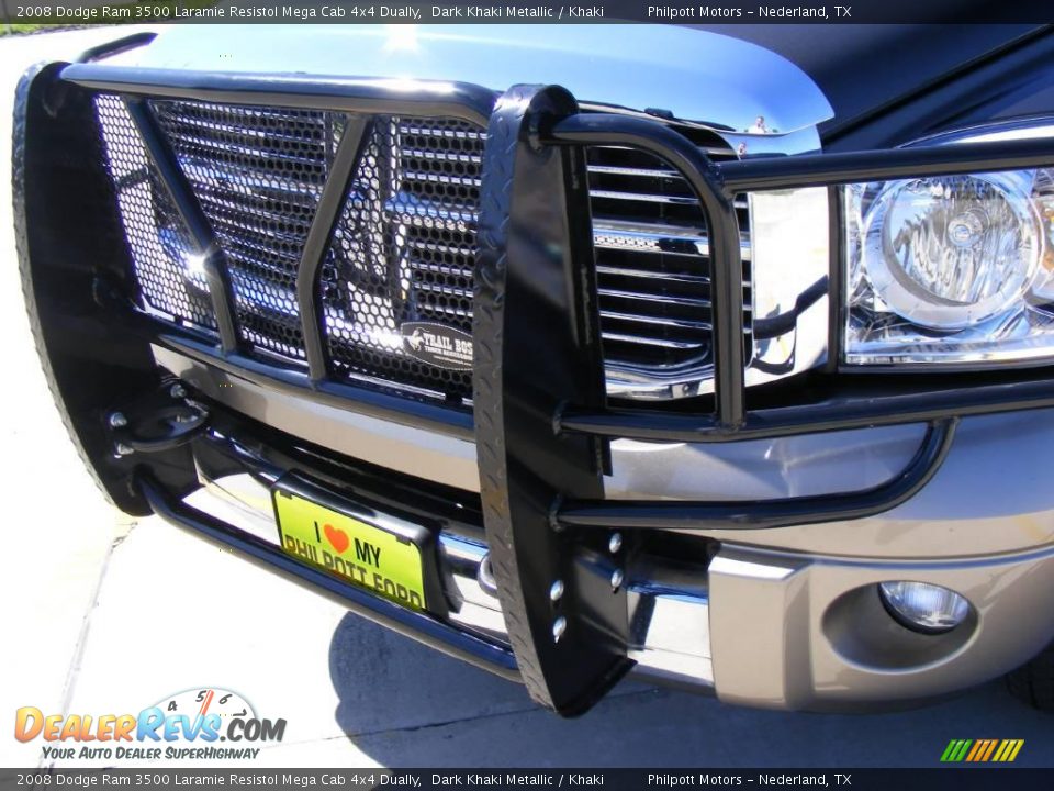 2008 Dodge Ram 3500 Laramie Resistol Mega Cab 4x4 Dually Dark Khaki Metallic / Khaki Photo #12