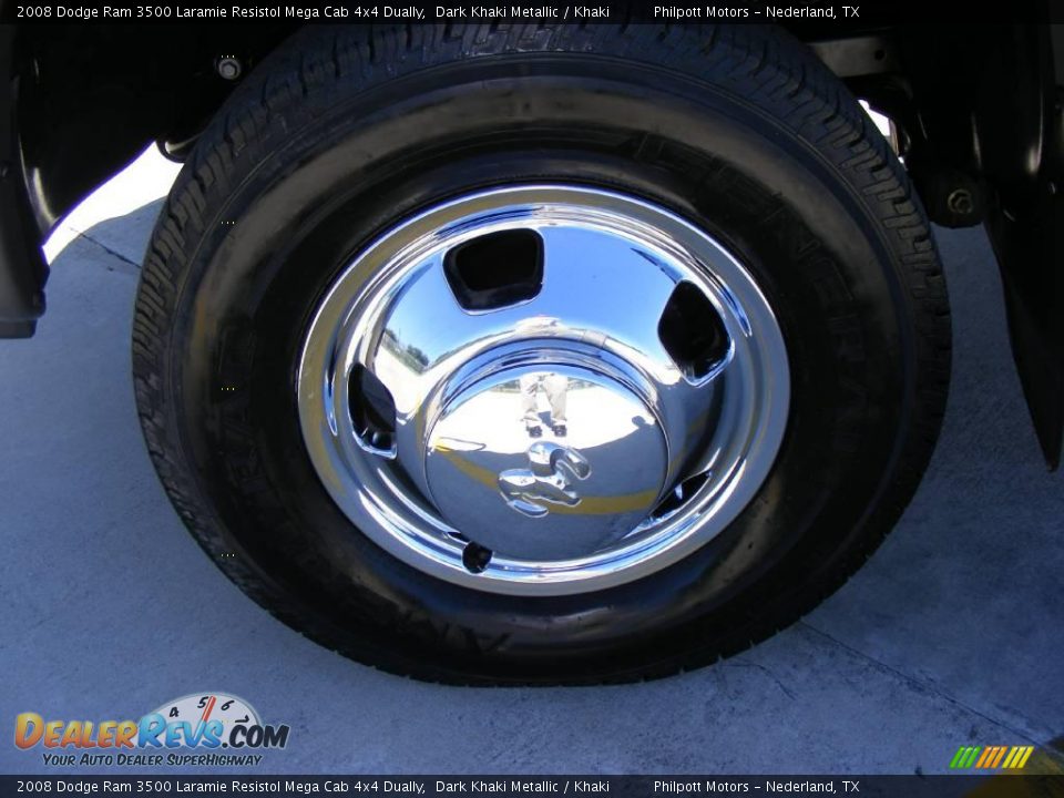 2008 Dodge Ram 3500 Laramie Resistol Mega Cab 4x4 Dually Dark Khaki Metallic / Khaki Photo #13