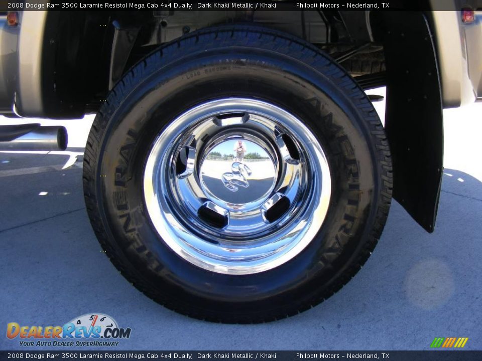 2008 Dodge Ram 3500 Laramie Resistol Mega Cab 4x4 Dually Dark Khaki Metallic / Khaki Photo #14