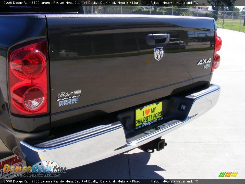 2008 Dodge Ram 3500 Laramie Resistol Mega Cab 4x4 Dually Dark Khaki Metallic / Khaki Photo #27