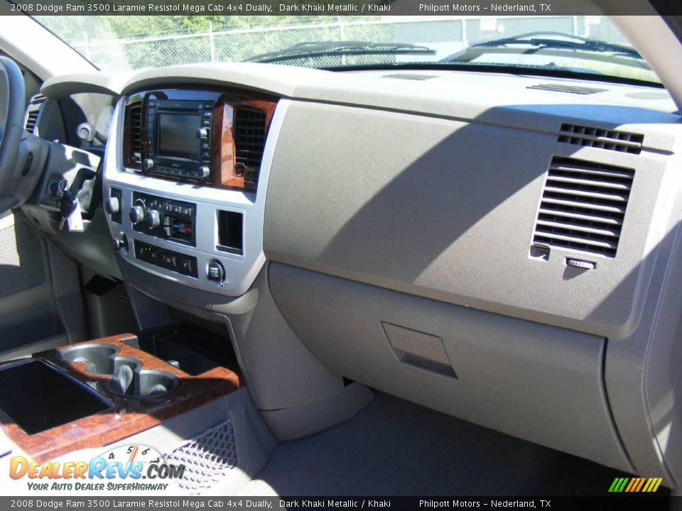 2008 Dodge Ram 3500 Laramie Resistol Mega Cab 4x4 Dually Dark Khaki Metallic / Khaki Photo #31