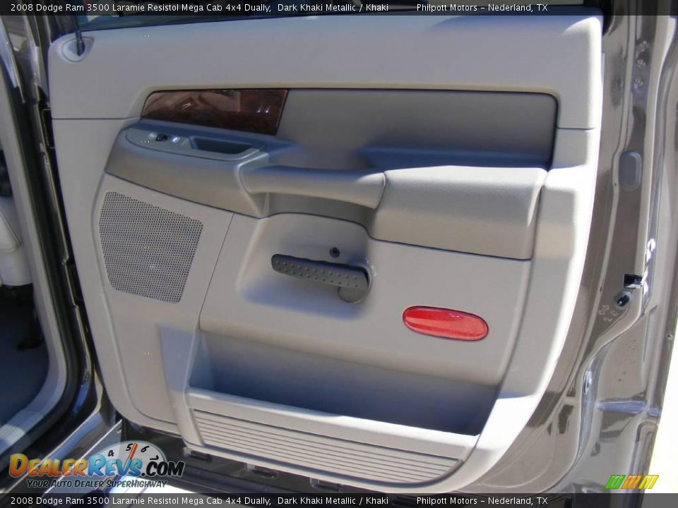 2008 Dodge Ram 3500 Laramie Resistol Mega Cab 4x4 Dually Dark Khaki Metallic / Khaki Photo #33