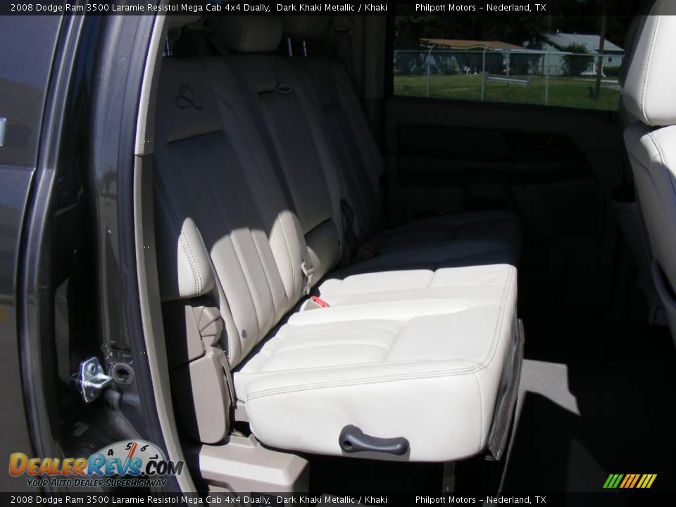 2008 Dodge Ram 3500 Laramie Resistol Mega Cab 4x4 Dually Dark Khaki Metallic / Khaki Photo #34