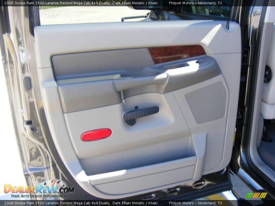 2008 Dodge Ram 3500 Laramie Resistol Mega Cab 4x4 Dually Dark Khaki Metallic / Khaki Photo #35