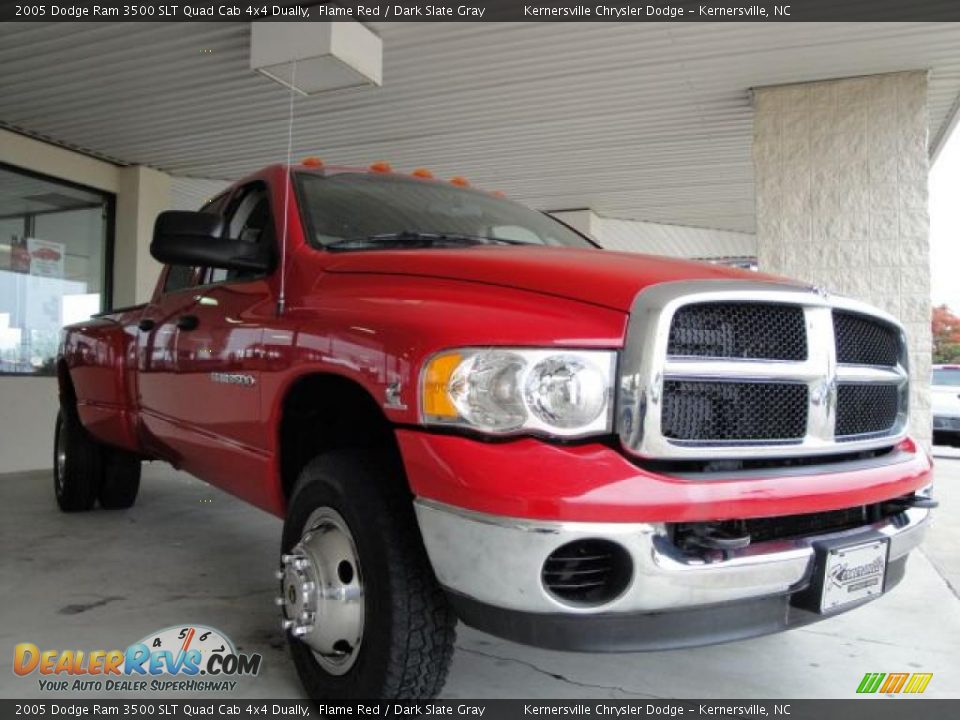 2005 Dodge Ram 3500 SLT Quad Cab 4x4 Dually Flame Red / Dark Slate Gray Photo #1