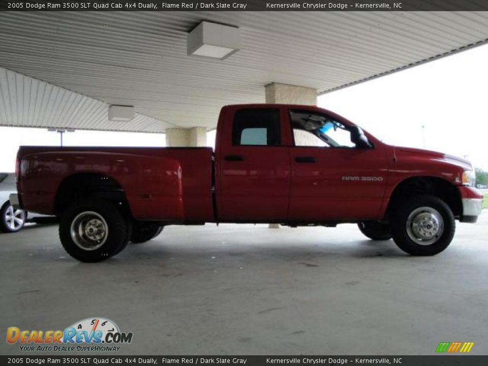 2005 Dodge Ram 3500 SLT Quad Cab 4x4 Dually Flame Red / Dark Slate Gray Photo #3