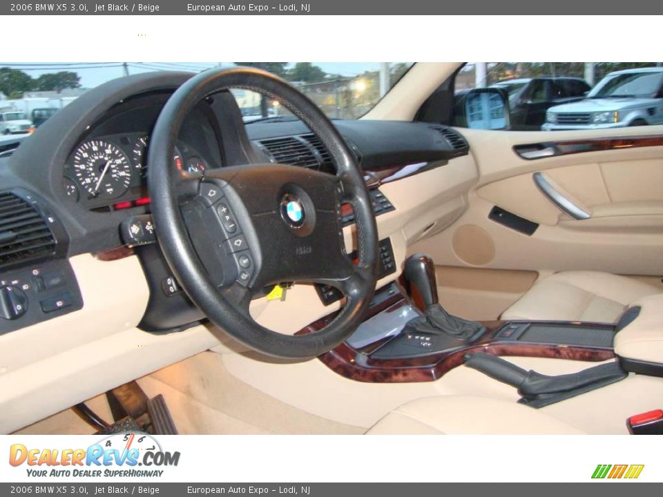 2006 BMW X5 3.0i Jet Black / Beige Photo #7