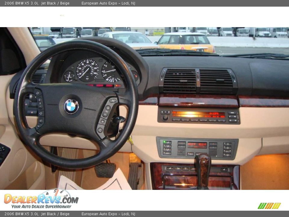 2006 BMW X5 3.0i Jet Black / Beige Photo #15