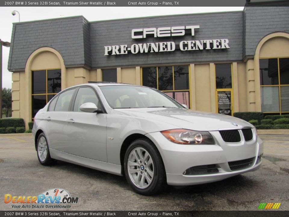 2007 BMW 3 Series 328i Sedan Titanium Silver Metallic / Black Photo #1