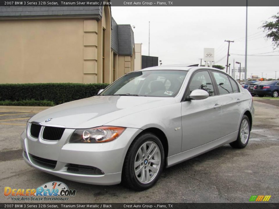 2007 BMW 3 Series 328i Sedan Titanium Silver Metallic / Black Photo #3