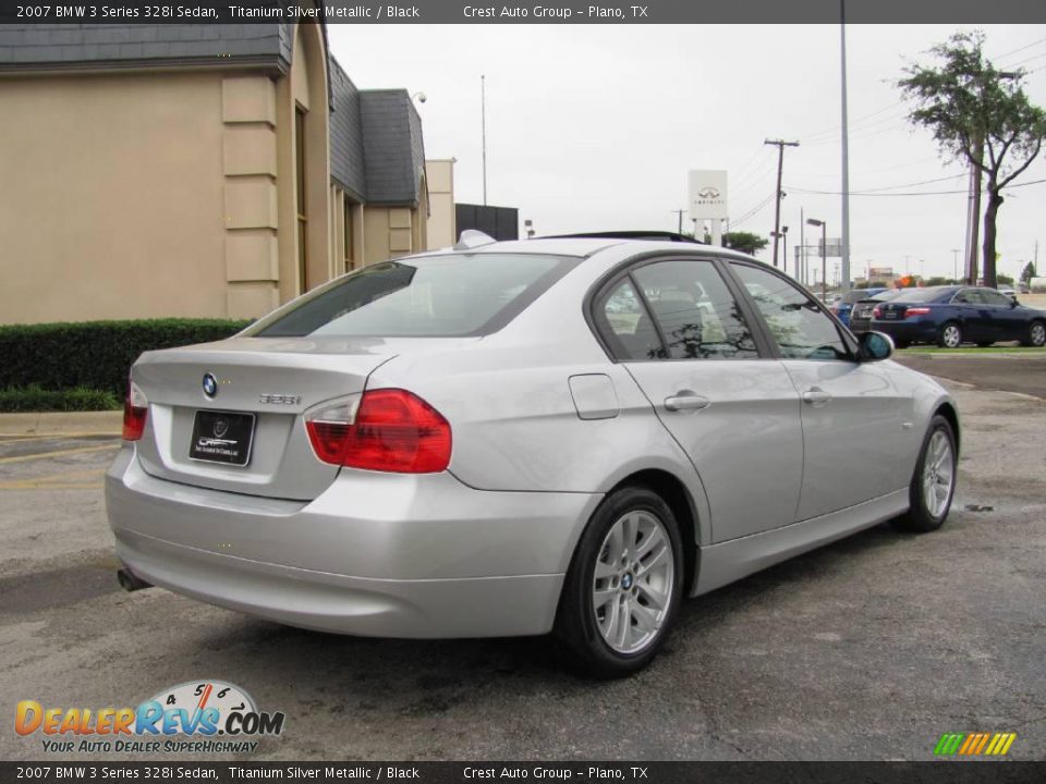 2007 BMW 3 Series 328i Sedan Titanium Silver Metallic / Black Photo #6