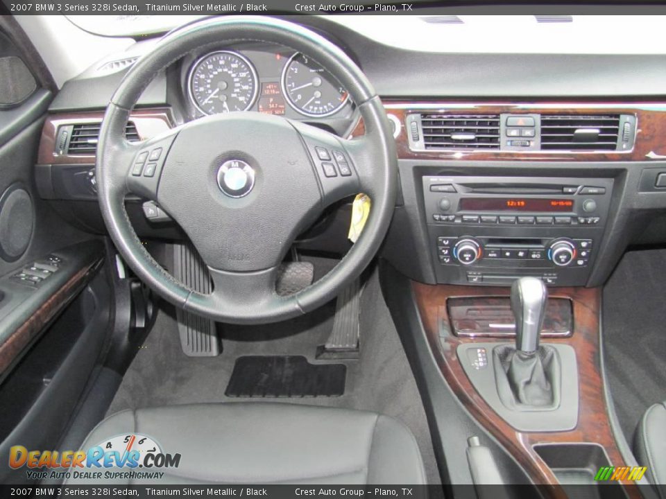 2007 BMW 3 Series 328i Sedan Titanium Silver Metallic / Black Photo #13