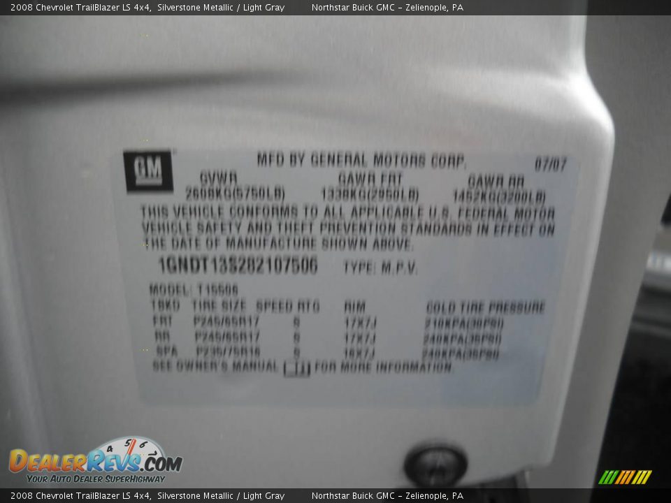 2008 Chevrolet TrailBlazer LS 4x4 Silverstone Metallic / Light Gray Photo #9