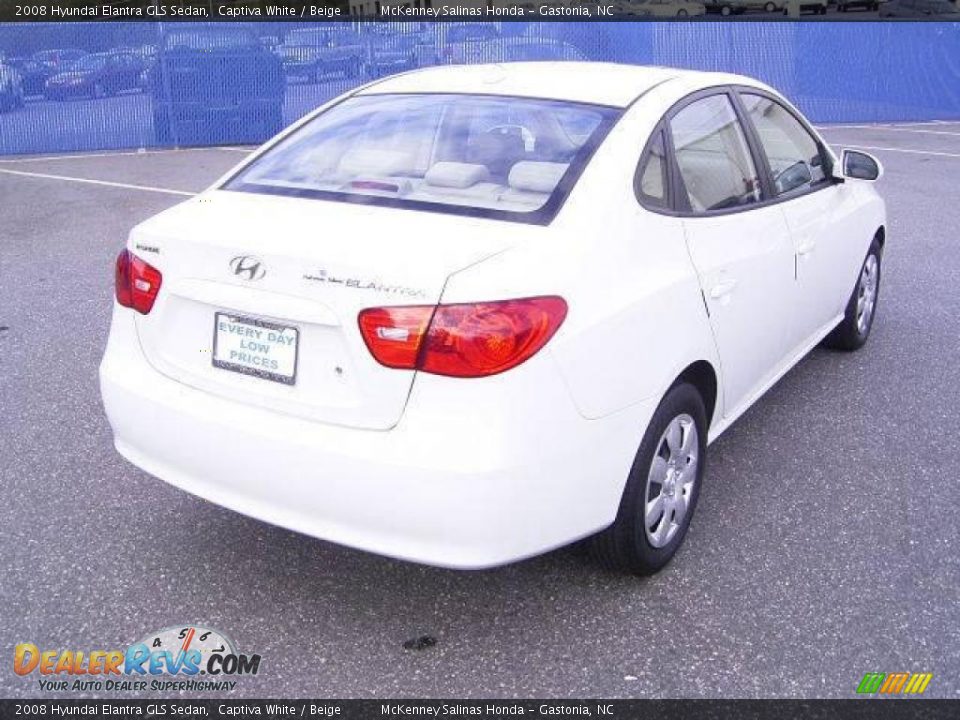 2008 Hyundai Elantra GLS Sedan Captiva White / Beige Photo #4