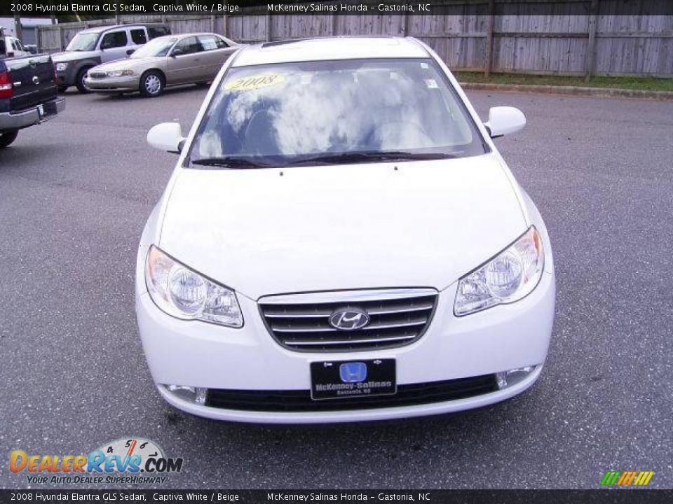 2008 Hyundai Elantra GLS Sedan Captiva White / Beige Photo #6