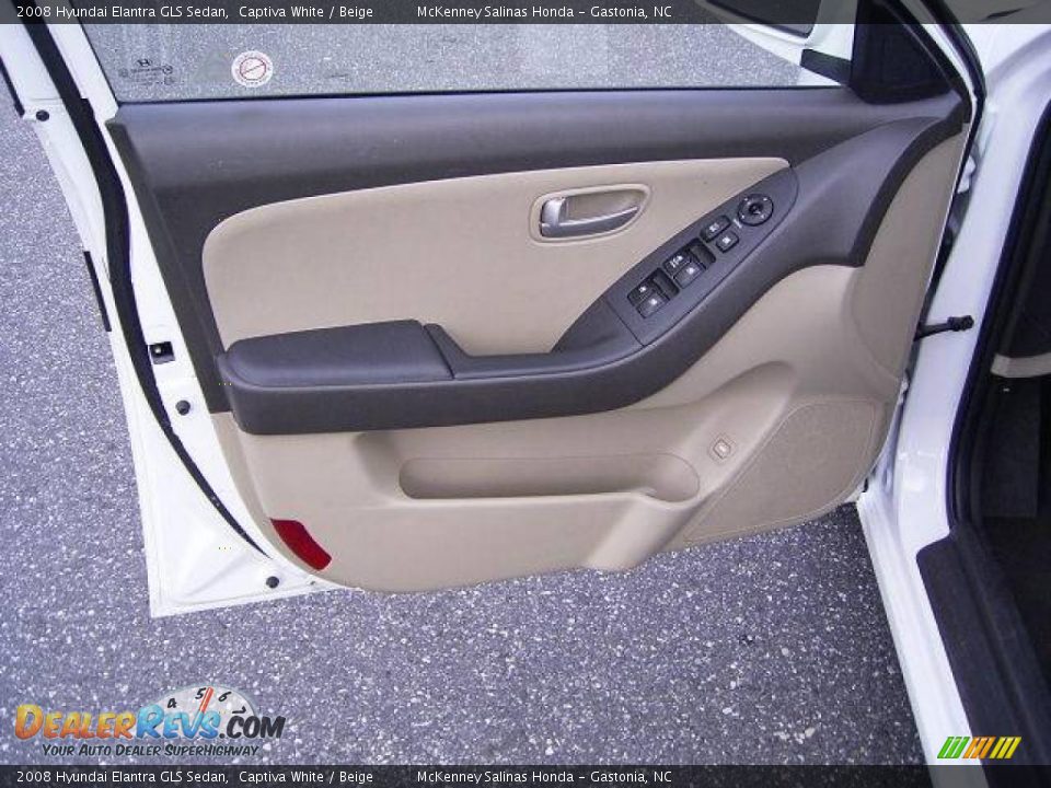 2008 Hyundai Elantra GLS Sedan Captiva White / Beige Photo #7