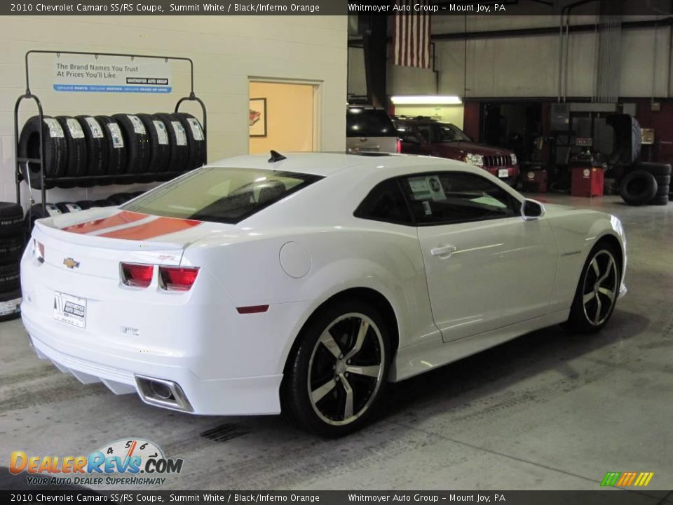2010 Chevrolet Camaro SS/RS Coupe Summit White / Black/Inferno Orange Photo #6