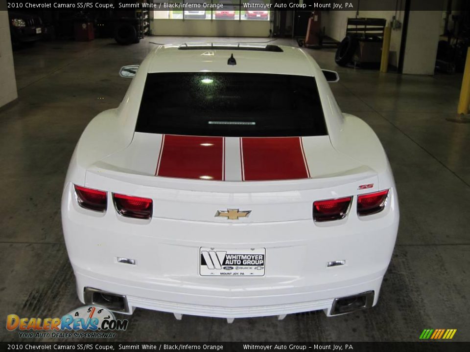 2010 Chevrolet Camaro SS/RS Coupe Summit White / Black/Inferno Orange Photo #8
