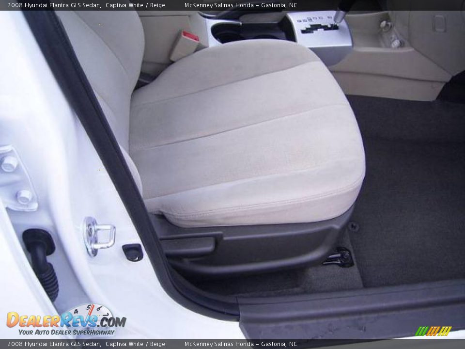 2008 Hyundai Elantra GLS Sedan Captiva White / Beige Photo #14