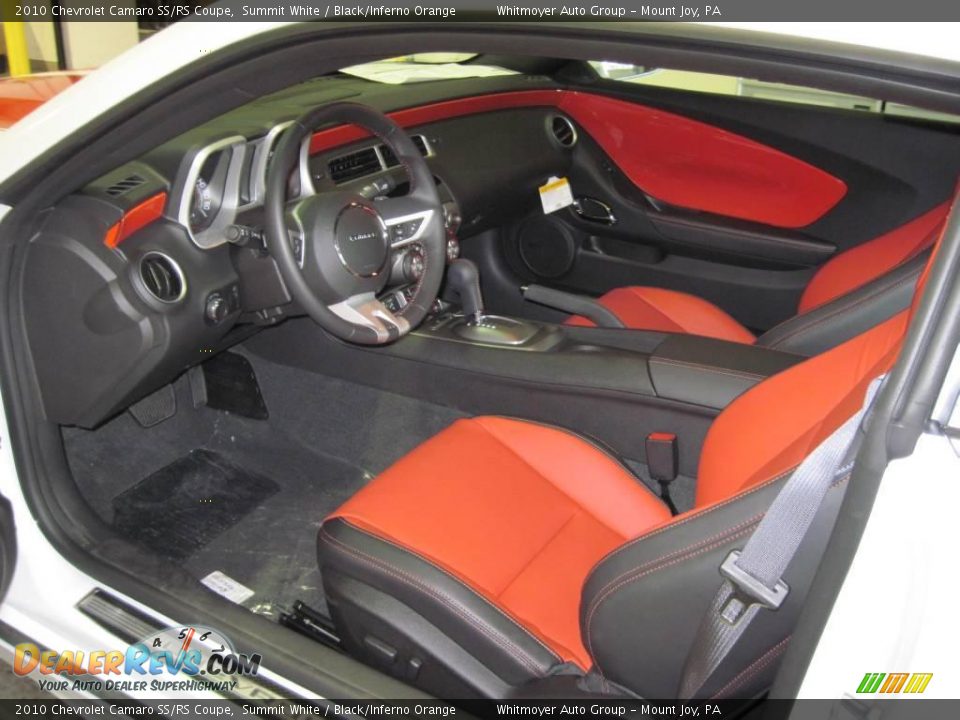 2010 Chevrolet Camaro SS/RS Coupe Summit White / Black/Inferno Orange Photo #12