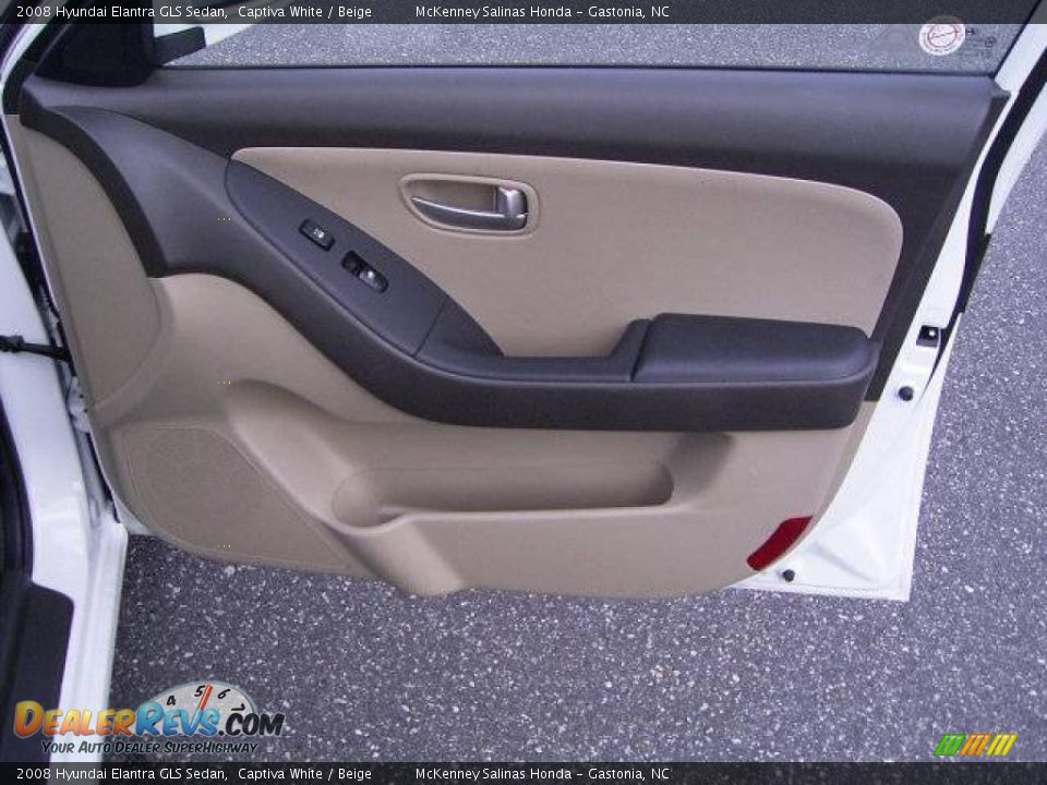 2008 Hyundai Elantra GLS Sedan Captiva White / Beige Photo #16