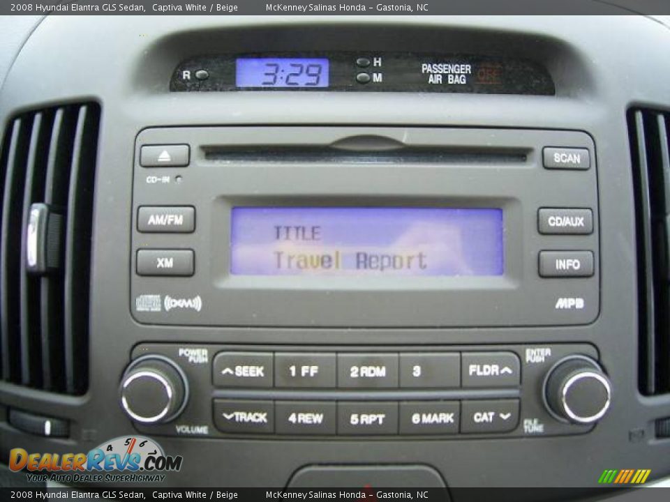 2008 Hyundai Elantra GLS Sedan Captiva White / Beige Photo #24