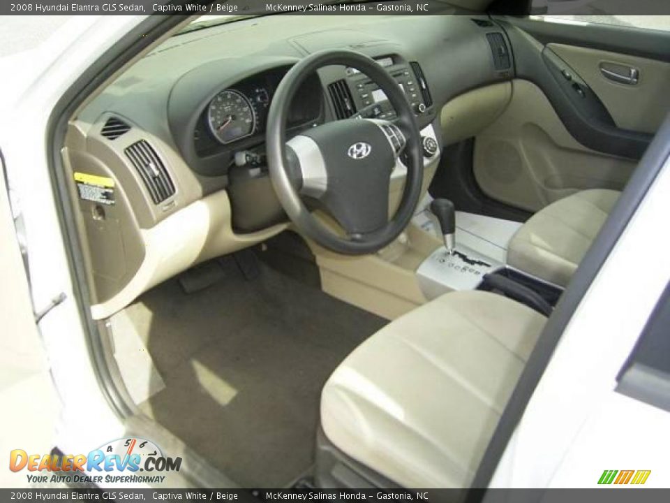 2008 Hyundai Elantra GLS Sedan Captiva White / Beige Photo #26