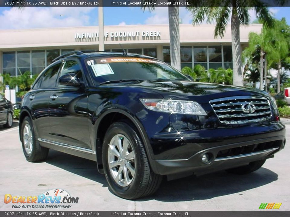 2007 Infiniti FX 35 AWD Black Obsidian / Brick/Black Photo #1