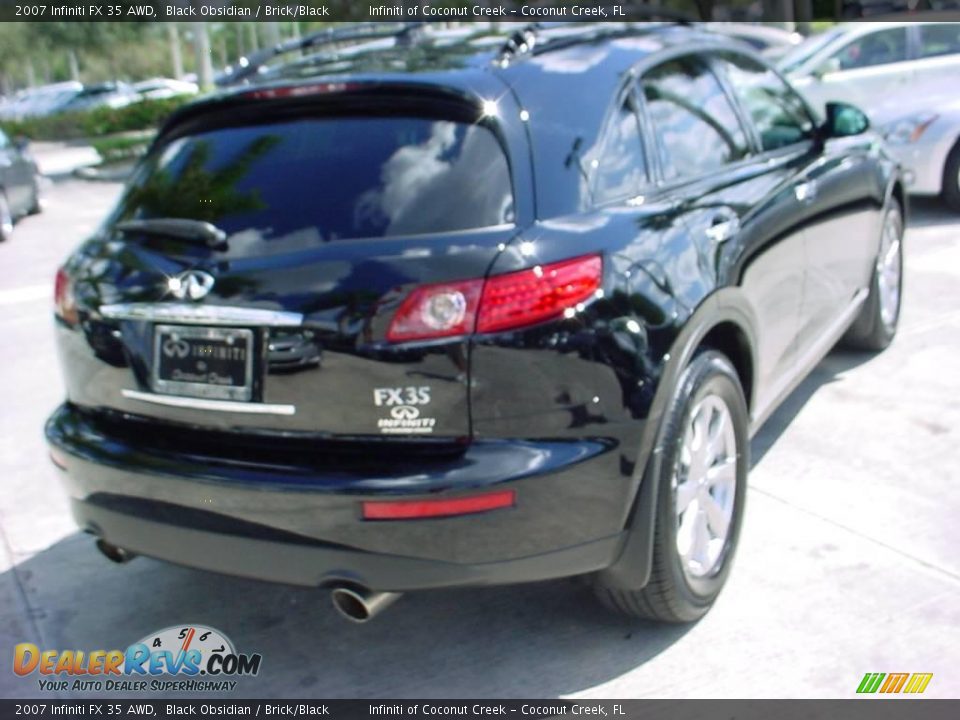 2007 Infiniti FX 35 AWD Black Obsidian / Brick/Black Photo #3